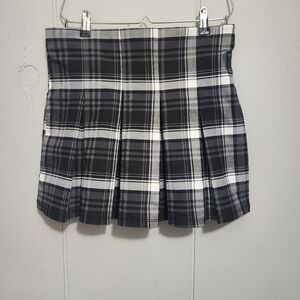 Plaid Black and White Women's Skirt